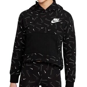 NIKE Logo Spellout Hoodie Sweatshirt Unisex Big Kids M Blokecore Athletic Sports